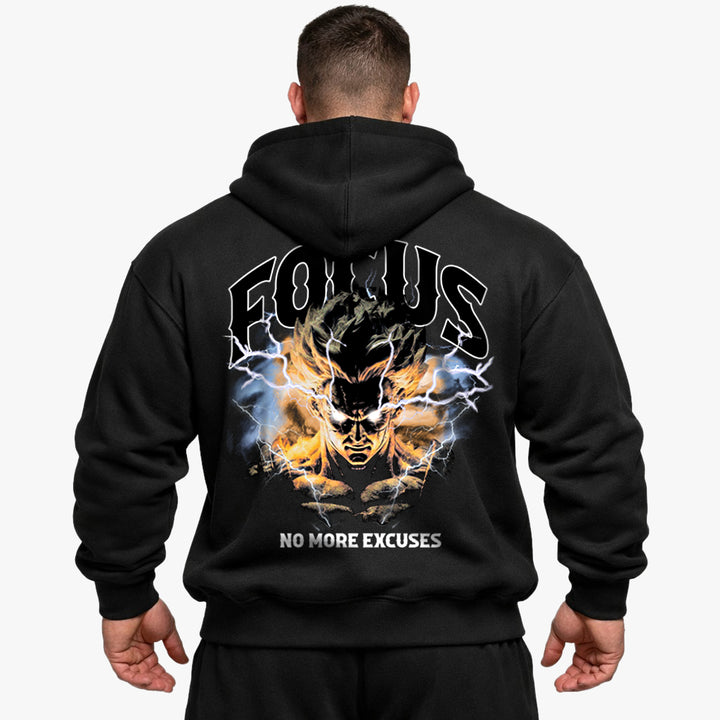 Sudadera con capucha extragrande (estampado trasero) Focus