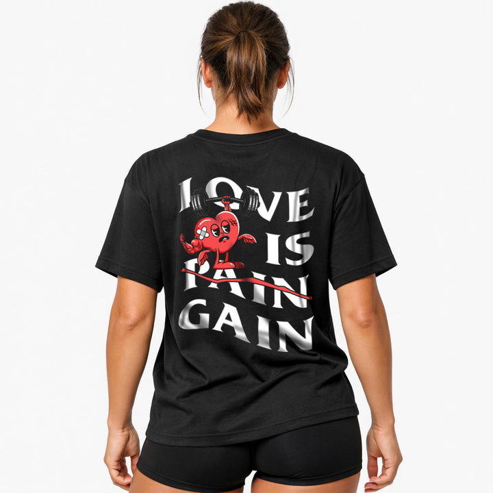 Camisa extragrande con estampado en la espalda de Love is Gain