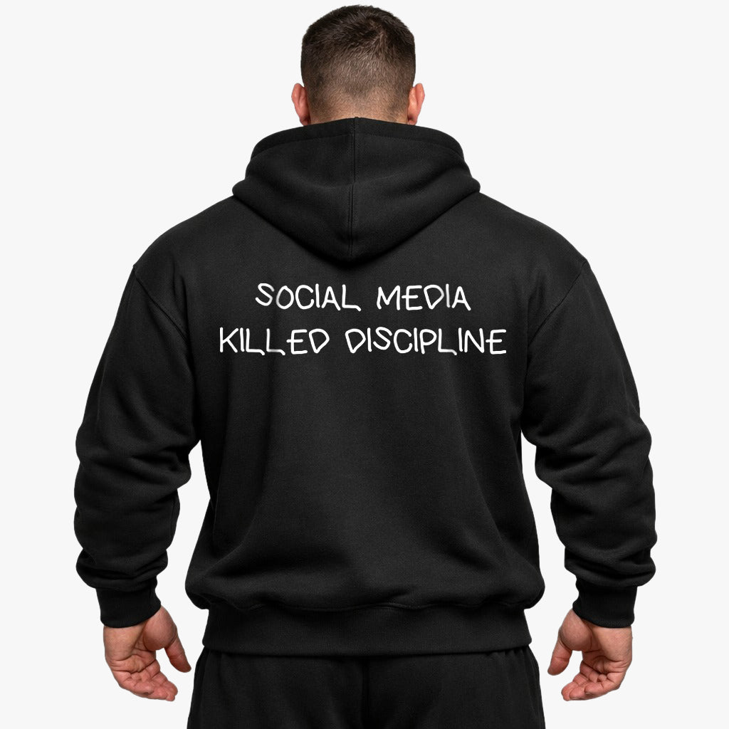SOCIAL MEDIA KILLED DISCIPLINE Oversized (Backprint) Hoodie